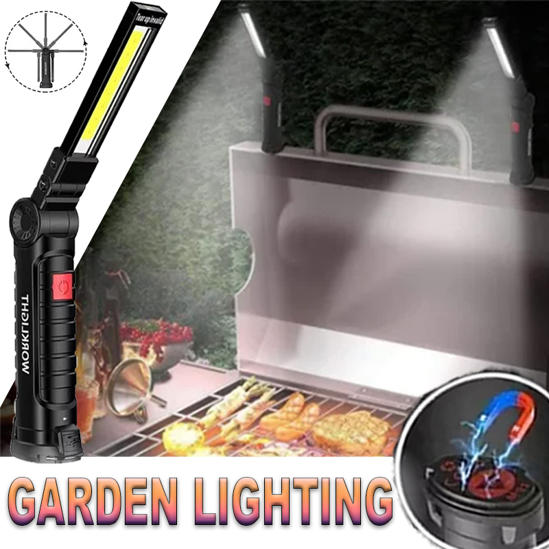 Outdoor Camping Glamping - Przenośna latarka LED z magnetycznym haczykiem,