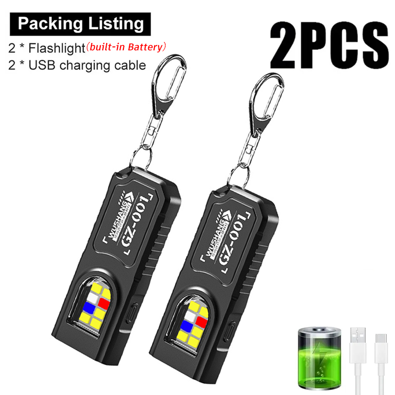 Outdoor Camping Glamping - Wielofunkcyjna Latarka Brelok USB z Możliwością