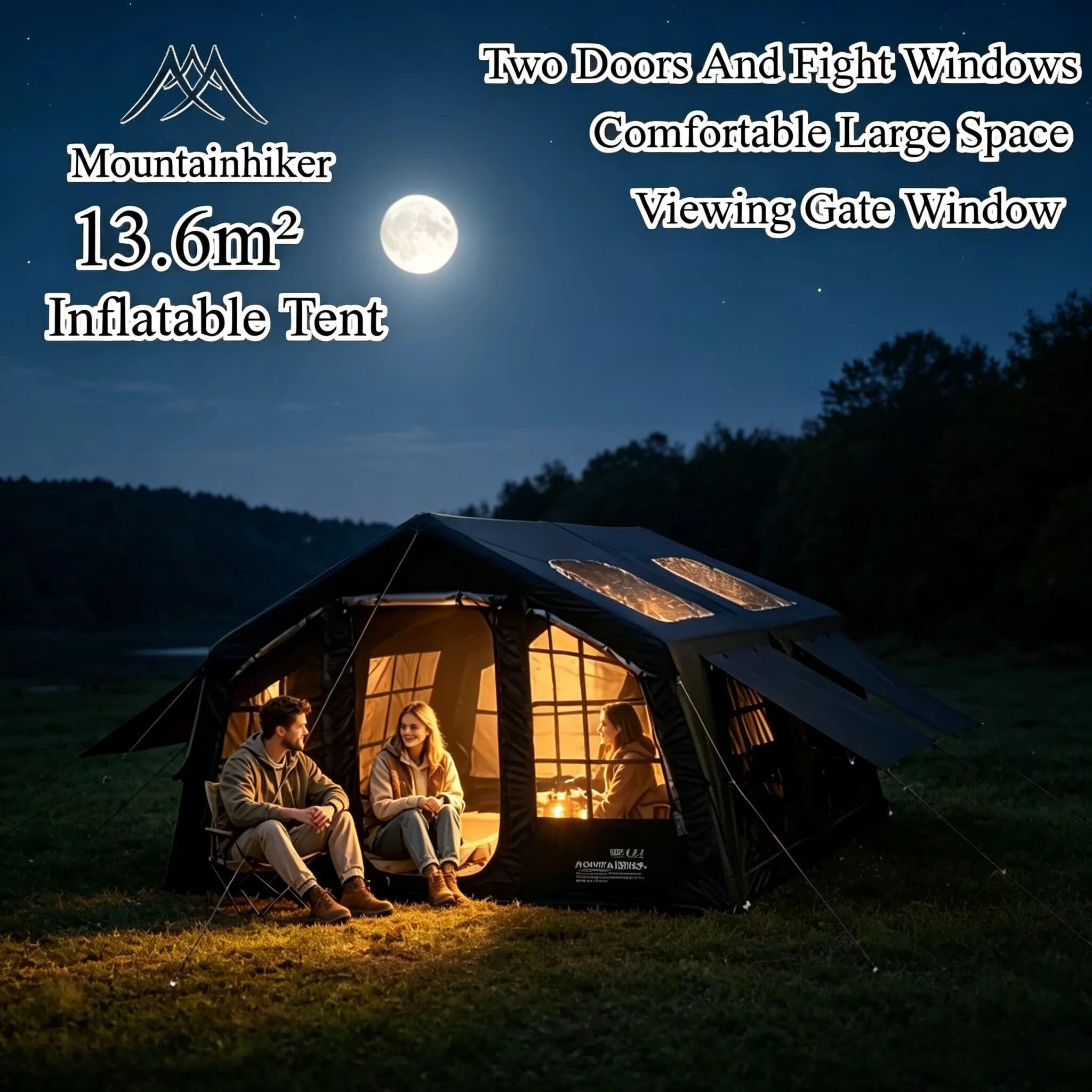 Outdoor Camping Inflatable Tent - Namiot Kempingowy Nadmuchiwany Mountainhiker dla 4-8