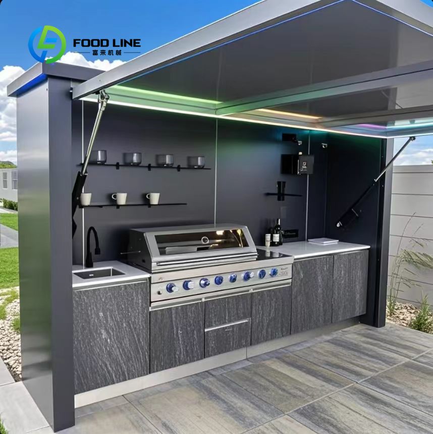 Outdoor Camping Kitchen With Sink - Przenośny, personalizowany wózek kuchenny na kółkach
