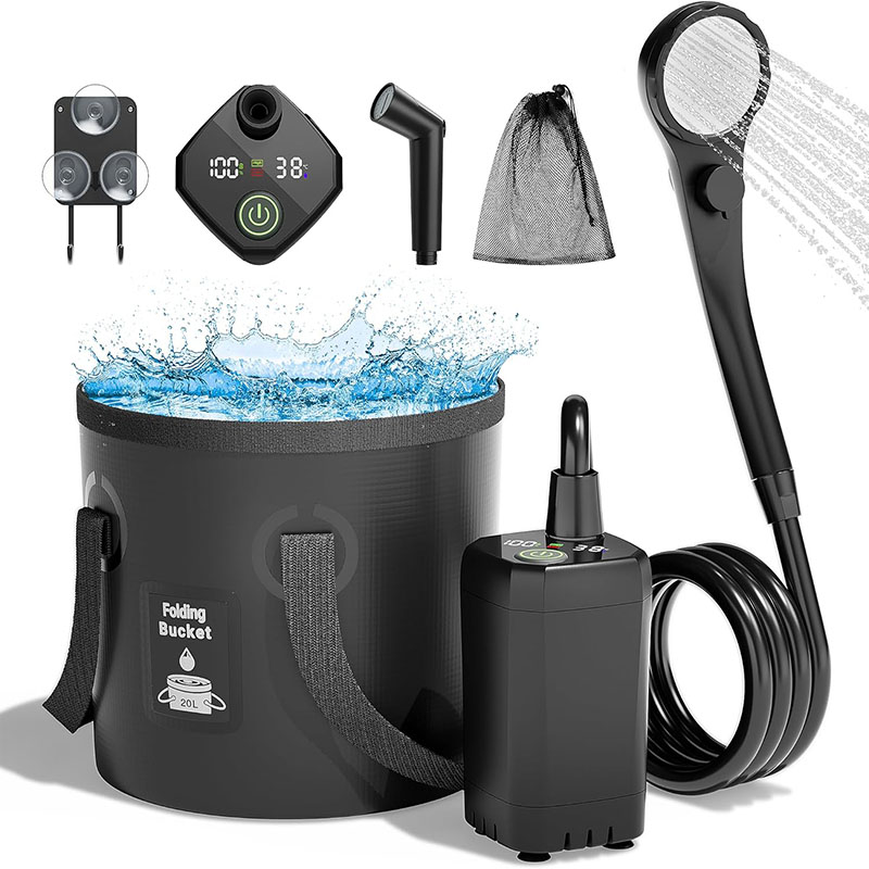 Portable Camping Shower - Przenośna, elektryczna pompa prysznicowa z wyświetlaczem