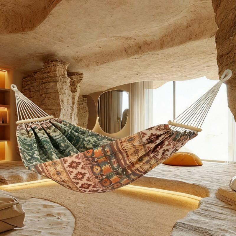 Hamak żakardowy retro z podwój – Camping Hammock recenzja i cena