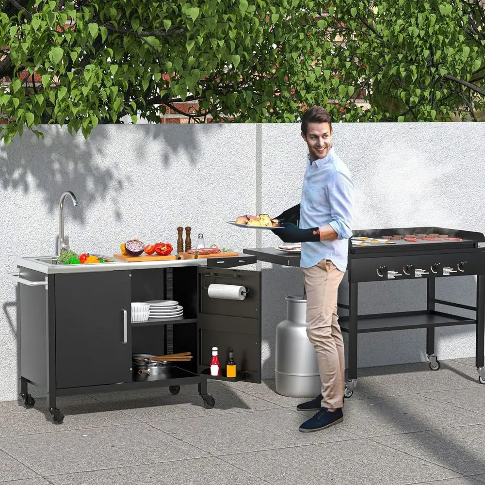 Wyspa kuchenna na zewnątrz ze  – Outdoor Camping Kitchen With Sink recenzja i cena