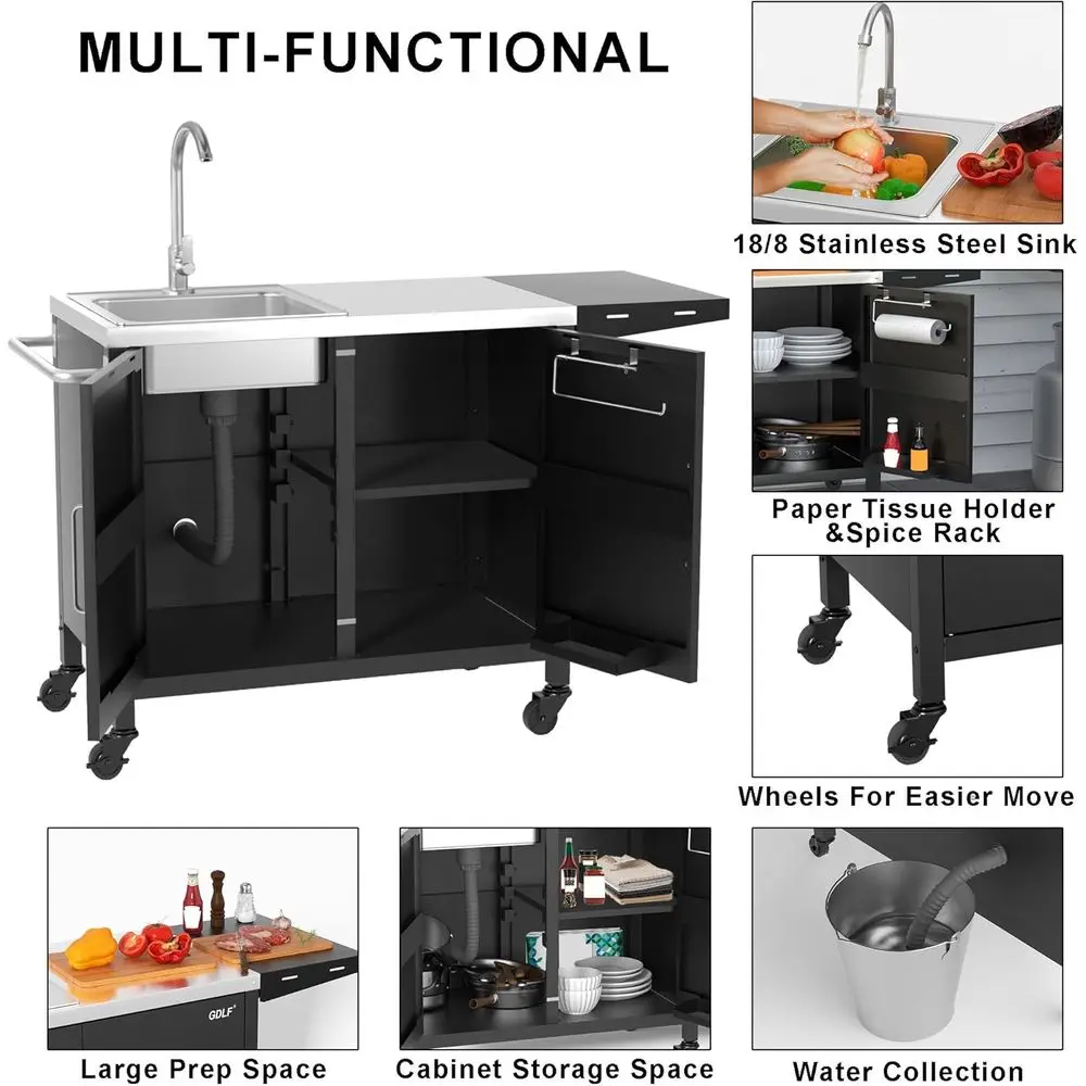 Wyspa kuchenna na zewnątrz ze  – Outdoor Camping Kitchen With Sink recenzja i cena