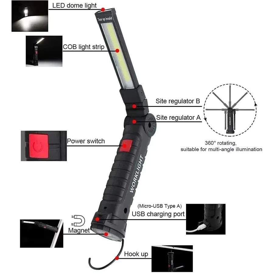 Nowa Przenośna Latarka LED COB – Outdoor Camping Glamping recenzja i cena