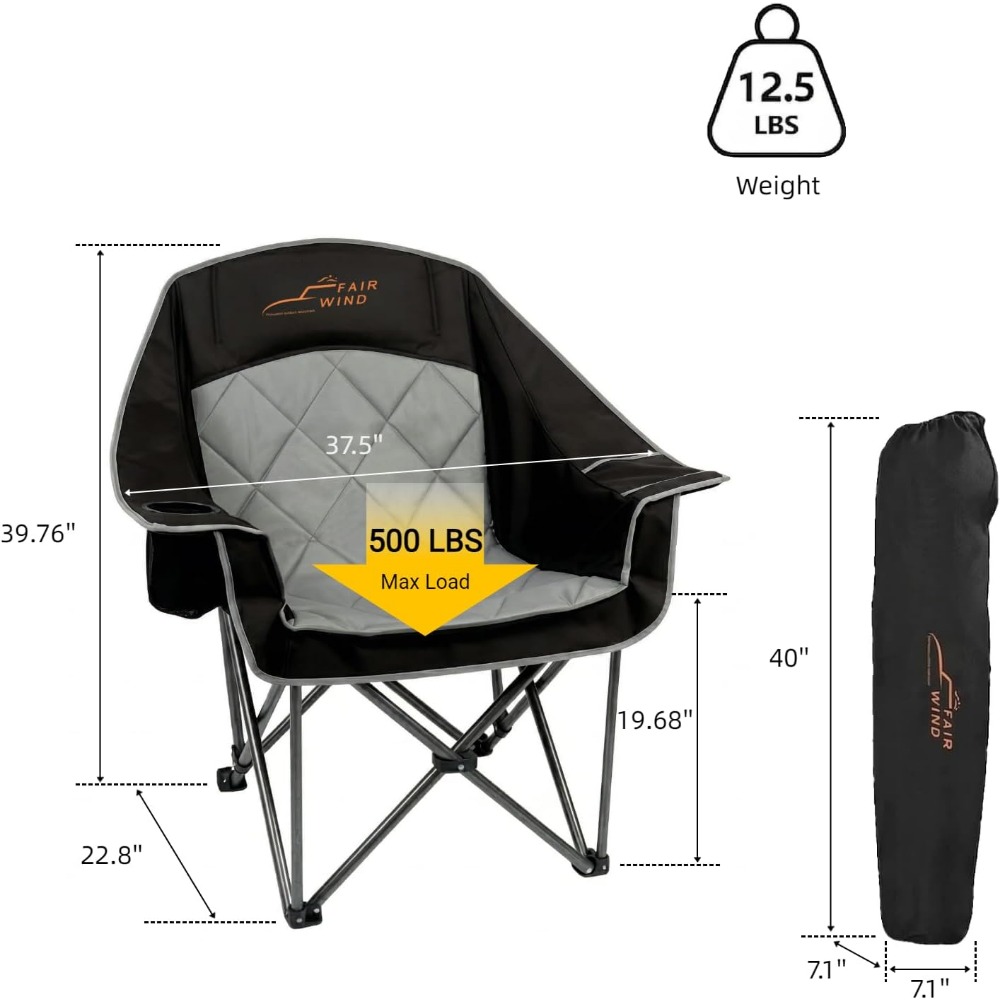 Duże, wyściełane krzesło kempi – Camping Quad recenzja i cena