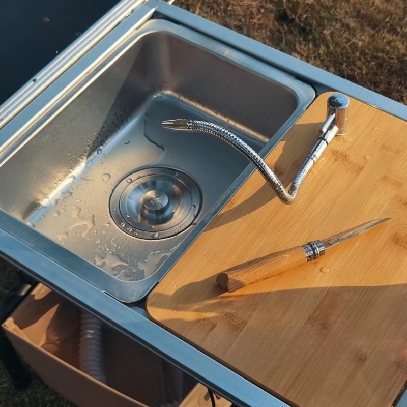Moduł zlewozmywakowy kempingow – Outdoor Camping Kitchen With Sink recenzja i cena